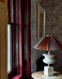 The Stripy Shade - Bronze & Brown Silk Pleated Lampshade. Handmade in England