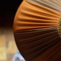 The Stripy Shade - Bronze & Brown Silk Pleated Lampshade. Handmade in England - thumbnail 2