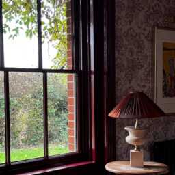 The Stripy Shade - Bronze & Brown Silk Pleated Lampshade. Handmade in England - thumbnail 3