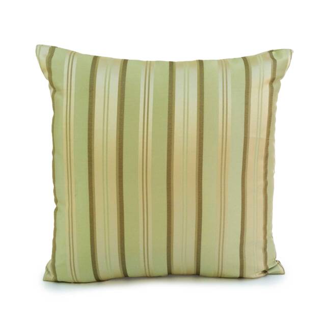 "Baby Green Pillow, Throw Pillow Cover, Decorative Cushion Pillowcase, Accent Stripe Silk Blend, 16""x16" - image 1