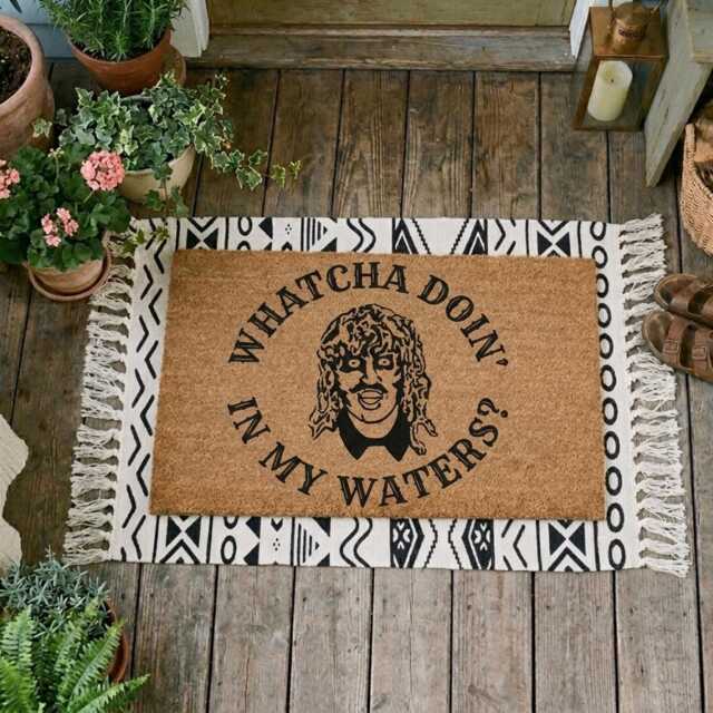 Old Gregg Doormat, Whatcha Doin in My Waters Welcome Mat, The Office Meme Home Decor - image 1