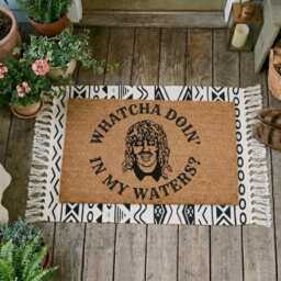 Old Gregg Doormat, Whatcha Doin in My Waters Welcome Mat, The Office Meme Home Decor - thumbnail 1