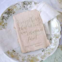 Velveteen Rabbit Quote Calligraphy On Blush Handmade Paper - Custom Mini Art Gift - thumbnail 2