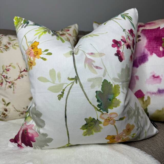 Spring Floral Cushion Cover, Multicoloured Flower Throw Pillow Cover , Prestigious Textiles Fabric - image 1