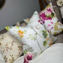 Spring Floral Cushion Cover, Multicoloured Flower Throw Pillow Cover , Prestigious Textiles Fabric - thumbnail 2