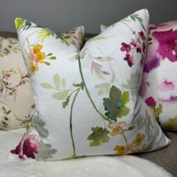 Spring Floral Cushion Cover, Multicoloured Flower Throw Pillow Cover , Prestigious Textiles Fabric