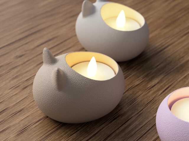 Cat Tealight Holder Modern Minimalist Decor - Pack Of 3 - image 1