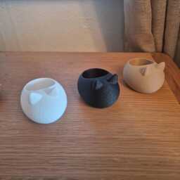 Cat Tealight Holder Modern Minimalist Decor - Pack Of 3 - thumbnail 3