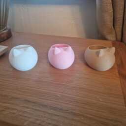 Cat Tealight Holder Modern Minimalist Decor - Pack Of 3 - thumbnail 2