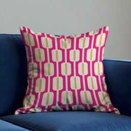 Pink Mid Century Cushion Cover, Retro Geometric Pillowcase, Modern Statement Throw Case For Sofa Decor - thumbnail 2