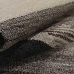 Handmade Flatweave Kilim Rug - Geometric Wool, Neutral Boho Decor - thumbnail 2