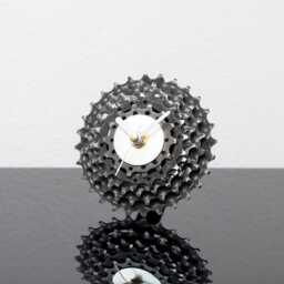 Bicycle Desk Clock, Steampunk Decor, Industrial Small Unique Boyfriend Gift, Husband Father Gift - thumbnail 2