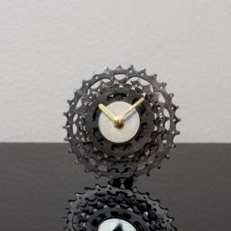 Bicycle Desk Clock, Steampunk Decor, Industrial Small Unique Boyfriend Gift, Husband Father Gift - thumbnail 1