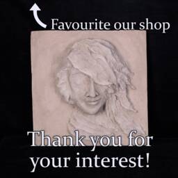 Tile Sculpture - Garden Decor Concrete Outdoor Face Art - thumbnail 4