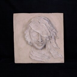 Tile Sculpture - Garden Decor Concrete Outdoor Face Art - thumbnail 3