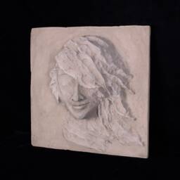 Tile Sculpture - Garden Decor Concrete Outdoor Face Art - thumbnail 2