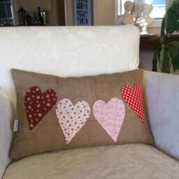 Burlap Heart Pillow Cover Valentine's Day Wedding Decor - thumbnail 2