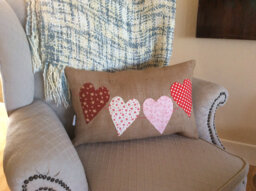Burlap Heart Pillow Cover Valentine's Day Wedding Decor - thumbnail 1