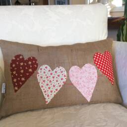Burlap Heart Pillow Cover Valentine's Day Wedding Decor - thumbnail 3