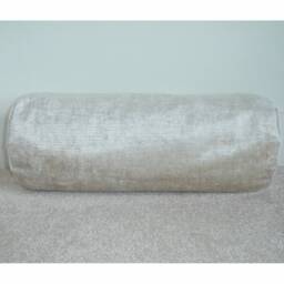 "Velvet Bolster Cushion Cover Cream Cylinder Pillow Sham 8x18 Round Ended End Case 18""x8"