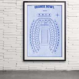 Vintage Orange Bowl Seating Chart Print Photo, Matte, Or Canvas - thumbnail 2