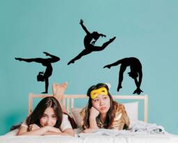 Gymnastic Girls Wall Stickers Gymnast Gift Cheer Decor Gifts For Gymnastics Bedroom Art