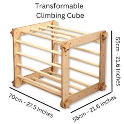 Montessori Wooden Climber Set - Transformable Step Triangle With Ramp Kids Indoor Gym - thumbnail 3