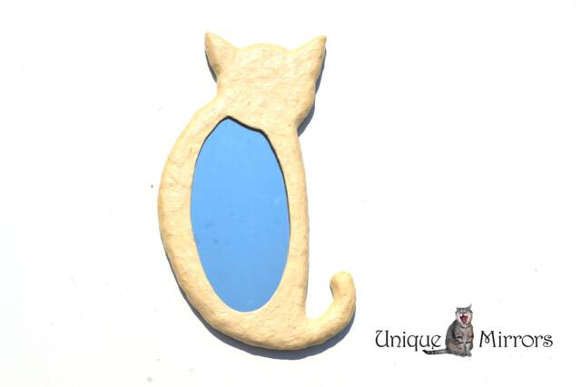 White Cat Silhouette Mirror, Ready For Shipping, White Cat Lovers Gift, Furniture, Decor Walls, House Warming Gifts, Mirrors - image 1