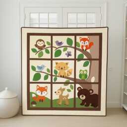 Forest Friends Quilt Pattern - Woodland Animal Nursery - 52x64 Throw Size - Digital Download - thumbnail 3