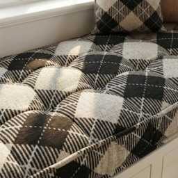 Linen Window Seat Cushion, Indoor French Style Floor Cushion - thumbnail 1