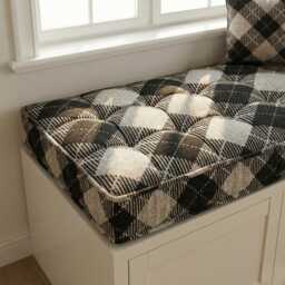 Linen Window Seat Cushion, Indoor French Style Floor Cushion - thumbnail 3