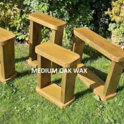 Rustic Solid Wood Side Table Slim Narrow Sofa End Table, Round Corners Coffee Table Bookshelf - thumbnail 2