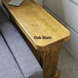 Rustic Solid Wood Side Table Slim Narrow Sofa End Table, Round Corners Coffee Table Bookshelf - thumbnail 4