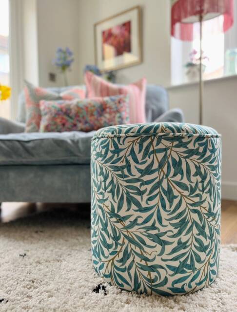 Dressing Table Pouffe in William Morris Willow Boughs - image 1