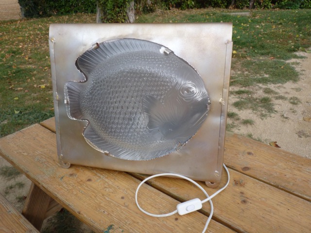 Original Fish Glass Recylced Lamp Artisanle Interior - image 1
