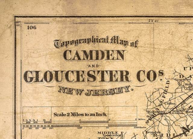 Old Map Of Camden New Jersey Map Decor Antique Restoration Decorator Wall Office Wall New Home Housewarming Gift - image 1