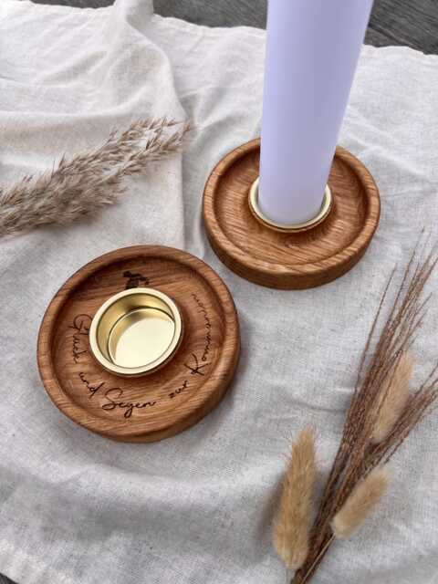 Personalized Candle Holder - 4 cm 5 Tealight With Engraving Custom Text Gift Christening Wedding Communion Confirmation - image 1