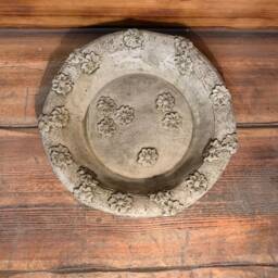Stone Garden Log Style Owl Leaf Vine Detailed Bird Bath Statue Ornament - thumbnail 4
