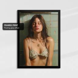 Woman in The Bathroom Abstract Oil Painting Framed Poster Print & Canvas Wall Decor Art Bedroom Home Interior Gift For Girls - thumbnail 2