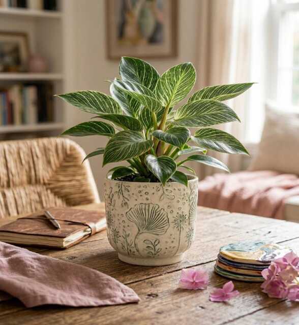 Handmade Green Ceramic Plant Pot Retro Indoor Planter, D8cm-D19cm - image 1