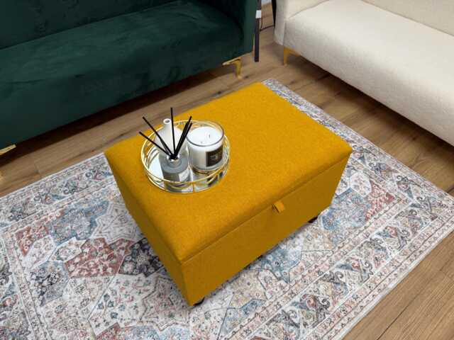 storage Ottoman Dumfries Wool Footstool Coffee Table Bench - L60cm X W45cm H43 cm - image 1