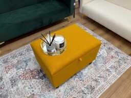 storage Ottoman Dumfries Wool Footstool Coffee Table Bench - L60cm X W45cm H43 cm