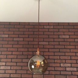 "Industrial Pendant -Copper 8"" Smoked Glass Open Globe Shade With Patented ""Huila Connector" - thumbnail 2