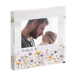 Gift For Dad Personalised Acrylic Photo Plaque Floral Frame Birthday Father's Day Or Christmas Keepsake