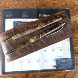 Figured Walnut Pen & Pencil Set, Graduation Gift - thumbnail 2