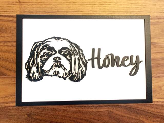 Personalised Shih Tzu Art - Shihtzu Plaque Gift Sign- Frame Decor Dog Lover - image 1