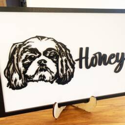 Personalised Shih Tzu Art - Shihtzu Plaque Gift Sign- Frame Decor Dog Lover - thumbnail 2