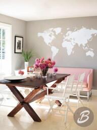 World Map Wall Decal Vinyl Single Color Self Adhesive Peel & Stick Decor Ak006 - thumbnail 3