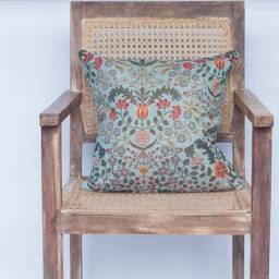 Vintage Morris Styled Leaves & Berries Tapestry Cushion. 17x17 - thumbnail 3