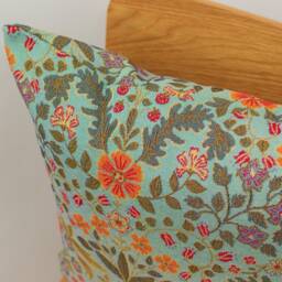 Vintage Morris Styled Leaves & Berries Tapestry Cushion. 17x17 - thumbnail 2